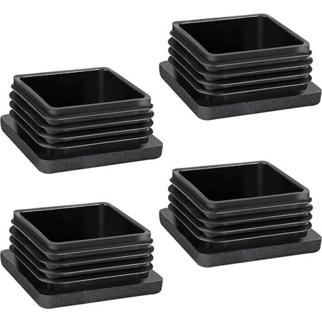 Bouchon Pied de Chaise,4 Pièces Bouchons pour Tuyau 50X50mm Bouchon Tube Carré pour Tubes Métalliques, Chaises, Canapés, Tables et étagères (1/4)