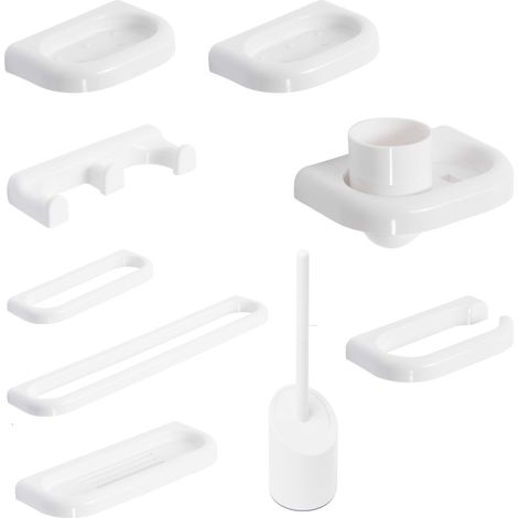 Set de accesorios de baño toallero jabón de abs 9 piezas mod. Linea