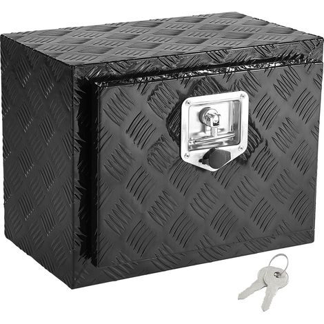 Mophorn Unterboden-LKW-Box, 18" x 12" x 14" Hochleistungs-Werkzeugkasten aus Aluminium mit Diamantplatte, Schloss und Schlüssel, wasserdichte Anhängeraufbewahrung mit T-Griff-Verriegelung für LKW