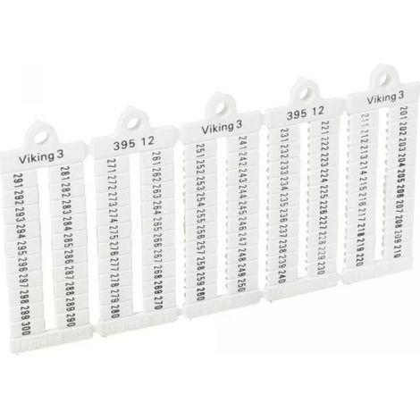 Legrand 039512 - Piastra segnaletica per blocco di giunzione Viking 3 - lect horiz - passo 5 - numeri da 201 a 300
