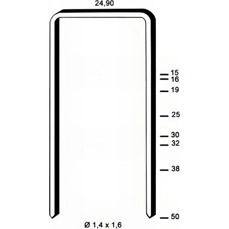 4 900 agrafes galvanisées WC-38 - 24,9 x 38 x D. 1,4 x 1,6 mm - 6WC381 - Alsafix