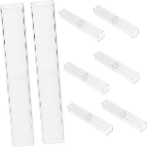 10pièces Boîtes De Rangement Transparentes pour Stylos Et Crayons Étui Multifonction Plastique pour École Et Bureau (1/5)