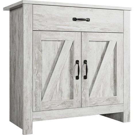 Buffet Sideboard Moderne avec 2 Portes et 1 Tiroir, Étagères Réglables, Armoire de Rangement en Bois, Gris (1/5)