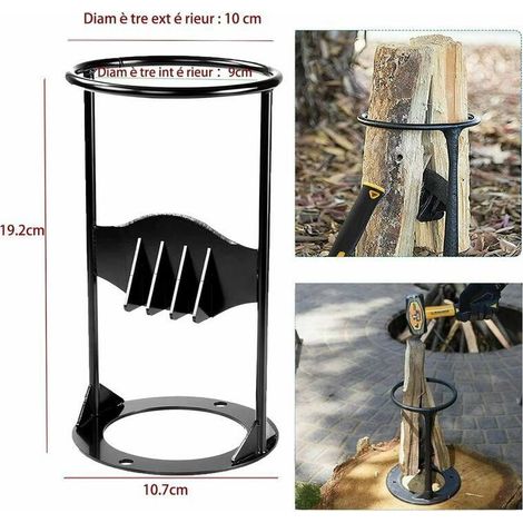Linghhang – Fendeuse à bois manuelle – Fonte de haute qualité – Pour bûches jusqu'à 7 cm – Utilisation sécurisée avec marteau – Légère et efficace (1/5)