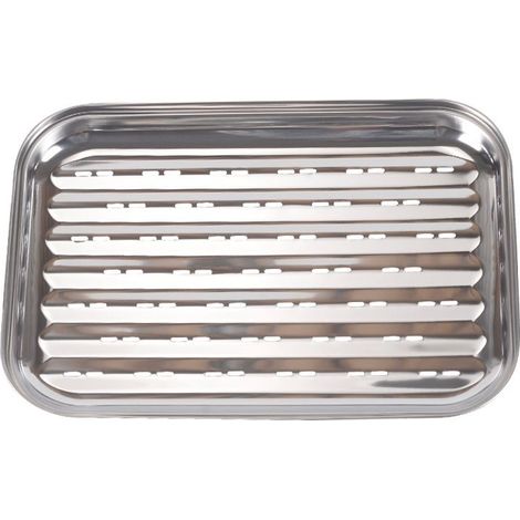 Plat Anti-Flamme - Inox 34 x 24 cm - Pour Barbecue et Cuisine Extérieure - 1 Pièce (1/5)