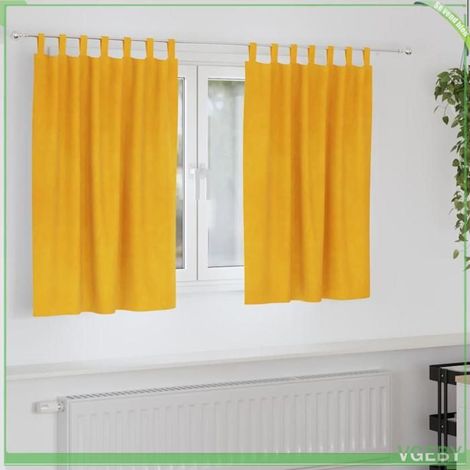4107278 Rideaux occultants 2 pcs Jaune moutarde 140 x 140 cm Velours (1/5)
