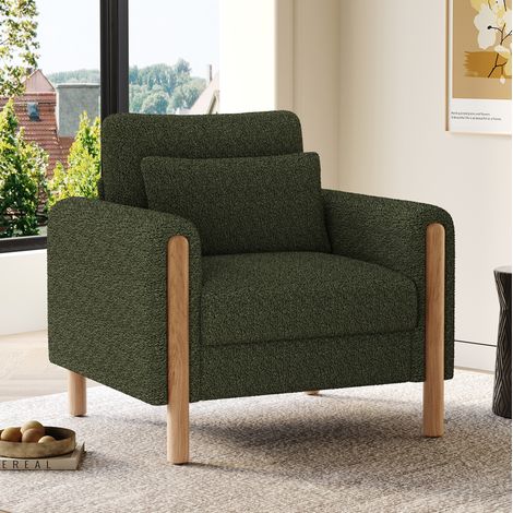 Sillón relax individual de teddy verde 87x83x88,5 cm OKMYHOME (1/5)