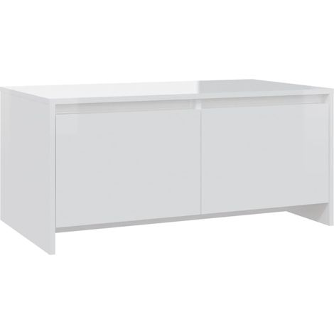 Maison Exclusive - Couchtisch Hochglanz-Weiß 90x50x41,5 cm Holzwe