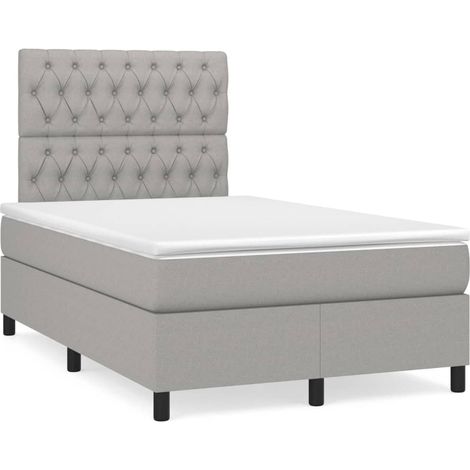 Maison Exclusive - Cama box spring con colchón tela gris claro 12 (1/5)