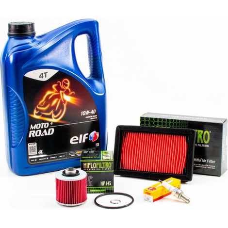 Kit Révision Filtres Bougies pour YAMAHA MT-03 660 de 2006 à 2014 - ELF  MOTO 4 ROAD 10w40 3L