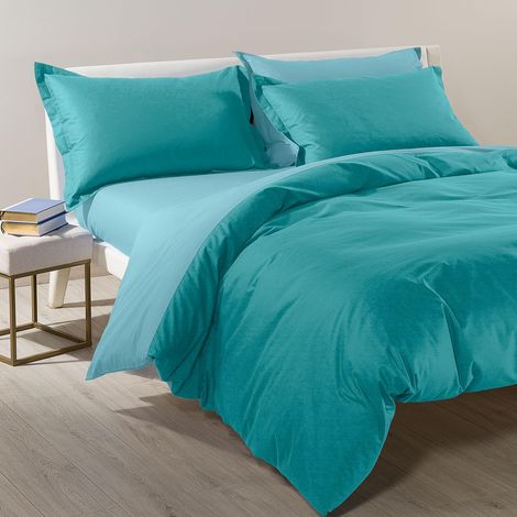 Parure de lit 4 pièces en 100% coton Housse Couette Douce et Elégante, Lavable et Facile d’Entretien Housse de Couette 200x200 et Autres Tailles (1/5)