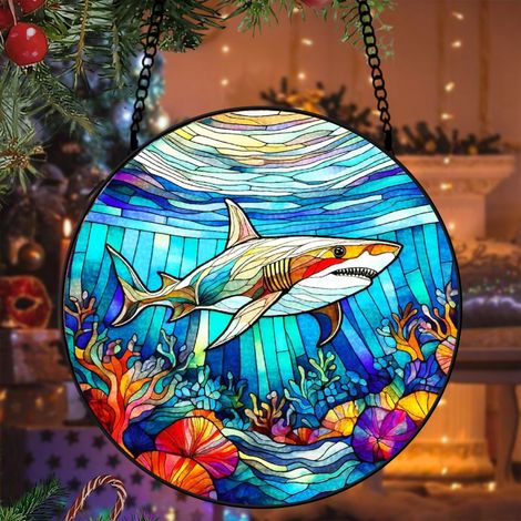 Attrape-soleil animal vitrail 9 cm décoration fenêtre suspendue oiseau lumineux cadeau anniversaire (1/5)