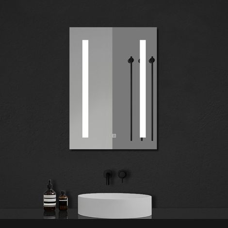 Ocean Armoire de Salle de Bain , Fonctions LED/Prise/Anti-Buée, 70x60cm, Réglable, chêne (1/5)