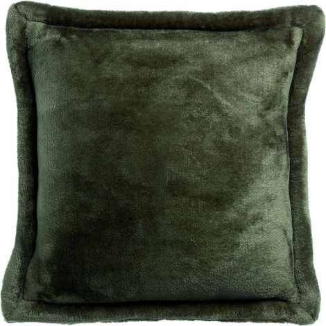 Coussin Décoratif pour Canapé en Microfibre Douceur Extrême Vert Fougère 50 x 50 cm - PANGIVO (1/3)