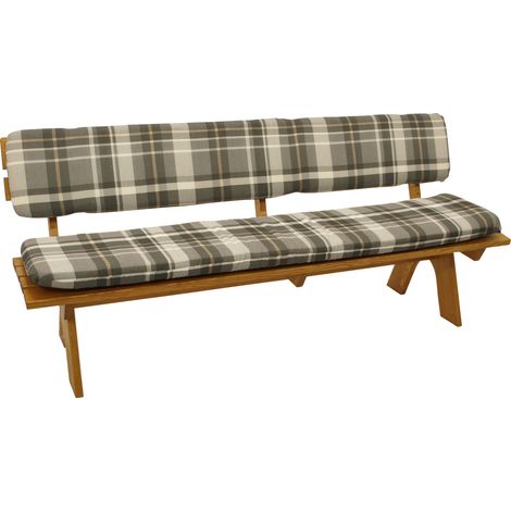 Auflagenset SEATTLE für Bank 4-sitzer 195cm, grau/beige kariert, 2-teilig (1/5)