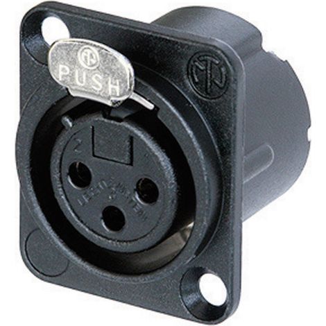 Neutrik NC3FD-LX-B XLR-Steckverbinder Flanschbuchse, Kontakte gerade Polzahl: 3 Schwarz 1 St.