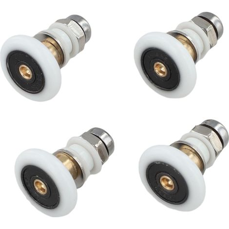 Set of 4 copper-colored plastic shower door rollers for shower (1/5)
