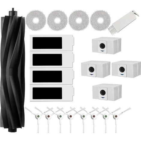 Zubehör für Ecovacs Deebot T20 Omni, T20e Omni, 1 Hauptgummibürste, 4 HEPA-Filter, 4 Wischmopps, 8 Seitenbürsten, 4 Staubbeutel