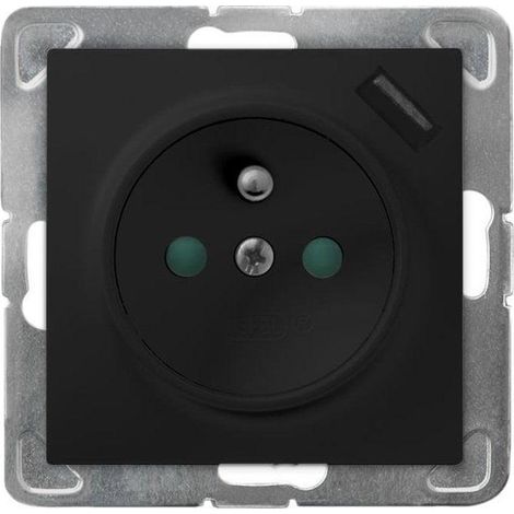 Ospel Enchufe USB moderno negro metalizado diseño minimalista