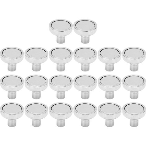 20 Aimants Ronds avec Tige Base en Acier Inoxydable Revêtement 3 Couches Néodyme Force 5.5kg D16 Lot de 20 Pièces (1/5)