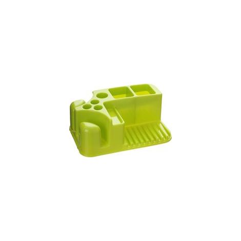 Porte-brosse à dents mural sans perçage avec gobelet et porte-dentifrice, vert – (1/5)