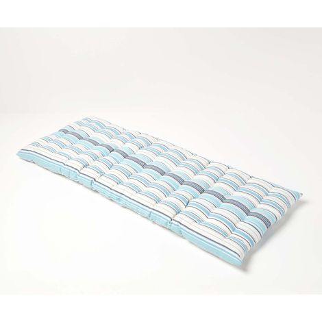 HOMESCAPES New England Stripe Bench Cushion 2 Seater