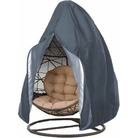 royaluxe - Housse De Balançoire Suspendue Extérieure Antipoussière Grise 190X115Cm Housse pour mobilier de jardin (1/4)