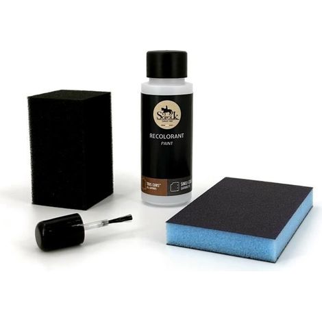 Kit de retoque de pintura para cuero/piel sintética (RAL 6009) - SOFOLK - Mantenimiento para asientos y volantes de coche, sofás, zapatos. (1/4)