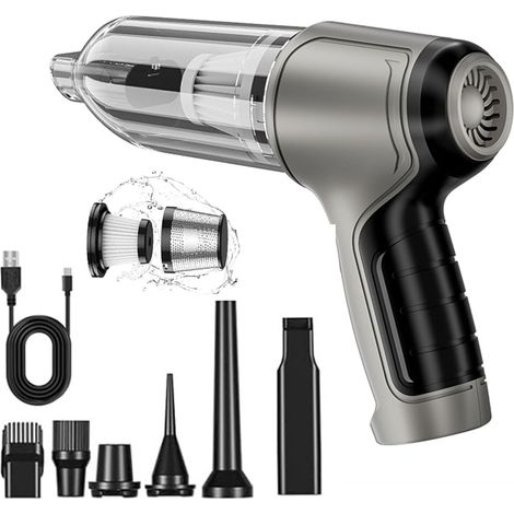 Aspirateur de voiture Airifiy Pro, Airifiy Pro V2 et V3 - Souffleur d'air/aspirateur de voiture portable, puissance d'aspiration de 95 000 Pa, aspirateur portatif sans fil 7 en 1 (gris) (1/5)