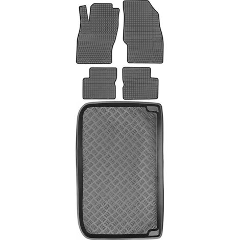 Set di tappetini in gomma per auto e tappetino per bagagliaio per Opel Corsa D Hatchback dal 2006 al 2014.