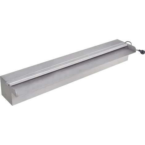 Maison Exclusive - Cascata per Laghetto Rettangolare con LED in Acciaio Inox 60 cm (1/5)
