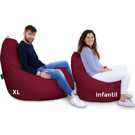 Pouf Poire Relax Similicuir Grenat XL Grenat
