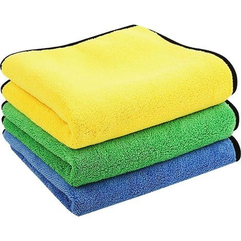 Chiffons en Microfibre Voiture Lot de 3, 60 x 30 cm Ultra Absorbants Serviettes en Microfibre - Séchage Rapide, Réutilisable pour Nettoyage, Polissage de Voiture ou Usage Domestique (1/5)