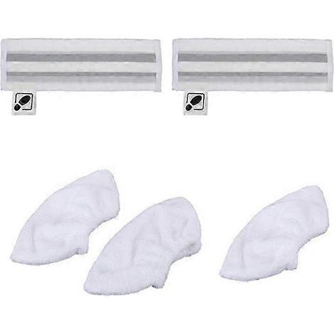 AURA Lot de 5 chiffons et capuchons de buse pour balai vapeur Karcher Easyfix SC3, SC4 et SC5 (1/5)