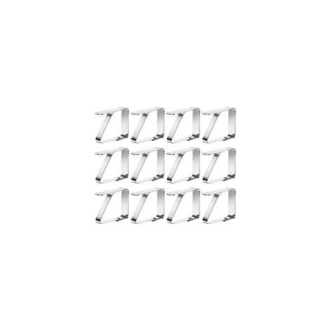 Lot de 12 Pinces à Nappe en Acier Inoxydable, Antidérapantes pour Tables de 0-3 cm, Idéal pour Jardin et Extérieur (1/4)