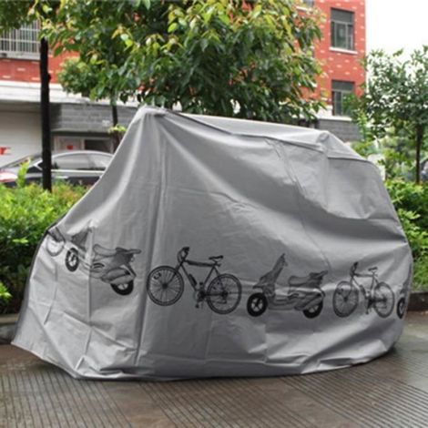 Housse de Velo - Impermeable - Anti UV - Anti Pluie - Universelle - 210 x 100 cm - Gris (1/4)