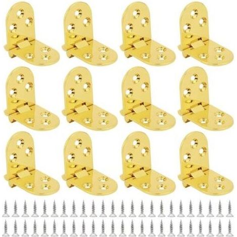 Charnière pour meuble,12 PCS Charnières de Table Pliantes,180 Degrés Charnière, Flip Top Charnière avec vis (1/4)