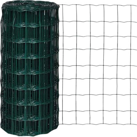 Clôture-Grillage de jardin euro Acier 25 x 0,8 m Vert 635725 (1/4)