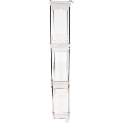 Transparentes Badezimmerregal, Kosmetikablage mit mehreren Ablagen, 4-stufiger Organizer, 37 x 12 x 70 cm