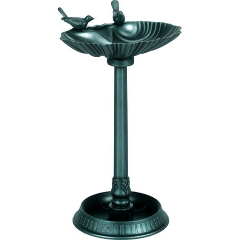 Bagno per uccelli, con mangiatoia e vaschetta, 49,5 x 38 x 81 cm, bronzo (1/5)