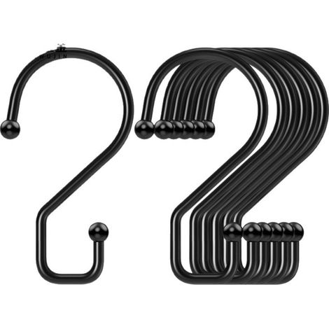 Set mit 12 S-Haken, geeignet für Duschvorhänge, Kleidung und Küchenutensilien zwei Formen, wendbar.