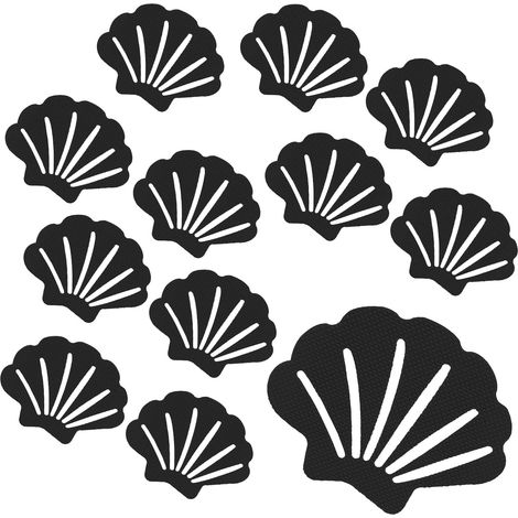 Sollbry Lot de 12 autocollants antidérapants originaux de sécurité pour baignoire, douche, escaliers, échelles, bateaux (Noir)
