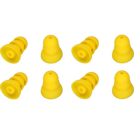 8 pièces Dômes d'Oreille pour Prothèses Auditives, 3 Couches en Silicone Souple, Accessoires de Remplacement pour Aides Auditives Contour d'Oreille et Intra-Auriculaire, Jaune