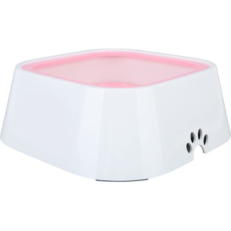 Gamelle pour animaux de compagnie à écoulement lent, anti-éclaboussures et antidérapante, idéale pour les voyages en voiture, grande gamelle pour chiens et chats, rose. (1/5)
