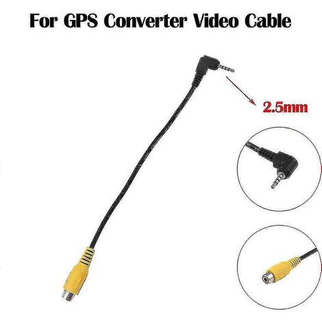 Adaptateur jack stéréo 2,5 mm vers RCA femelle, compatible avec les câbles vidéo des convertisseurs GPS. (1/3)
