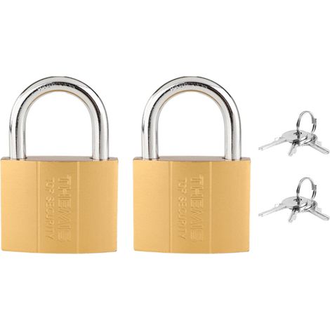 Cadenas avec clé, lot de 2 cadenas avec 6 clés, cadenas pour valise, casier, armoire, sac de voyage (1/5)