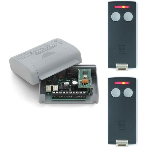 Kit complet Cardin S504 - 1 Récepteur RQM504C2 + 2 Télécommandes TXQ504C2 - Portail et garage - Fréquence 433,92MHz