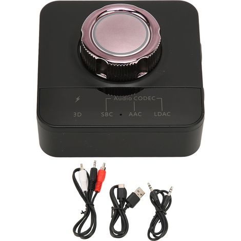 Kit Mains-Libres Bluetooth AUX, Appel Vocal, Réveil Vocal, Récepteur-Émetteur Stéréo HiFi 2-en-1 Sans Fil (1/5)
