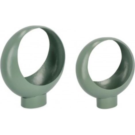 Set 2 Portafiore Keyra Tondo per uso interno ed esterno. -Bianco (1/4)