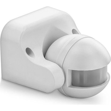 1x Infrared Motion Detector Surface Mount Indoor Outdoor Splash Resistant 180° Tiltable Working Area 12m Range White (1/5)